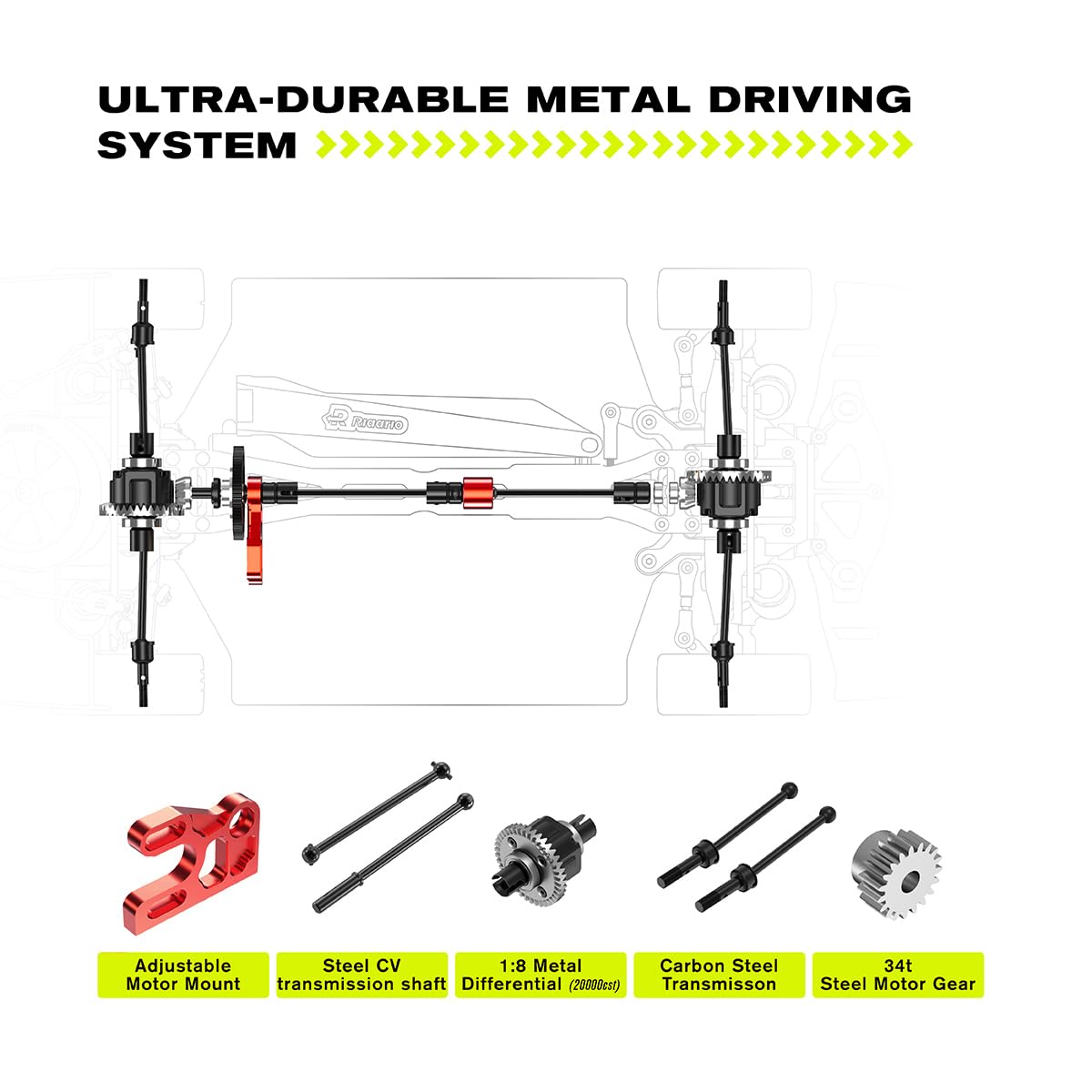 AMORIL 1/10 RTR Brushless Fast RC Cars for Adults,Max 50mph Hobby Electric Off-Road Monster Truck,Waterproof High Speed RC Car 4WD Remote Control Car with 3S Lipo,Green