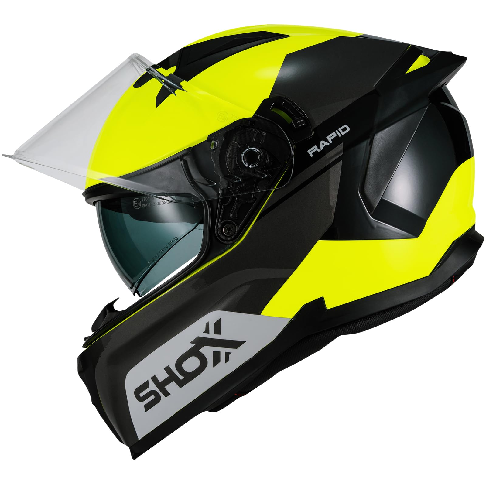 Shox Rapid Turbo Motorcycle Helmet ECE 22.06 Approved Unisex Full Face Street Motorbike Protective Crash Lid for Sport Touring and Road Bike Riding