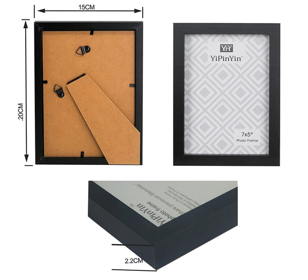 Black 50x70cm Boxed Picture Frames Set of 3 with Mounts for 40x60cm, 70x50cm poster frame with Acid Free mount for 40x60cm photo (Black 3Pack)