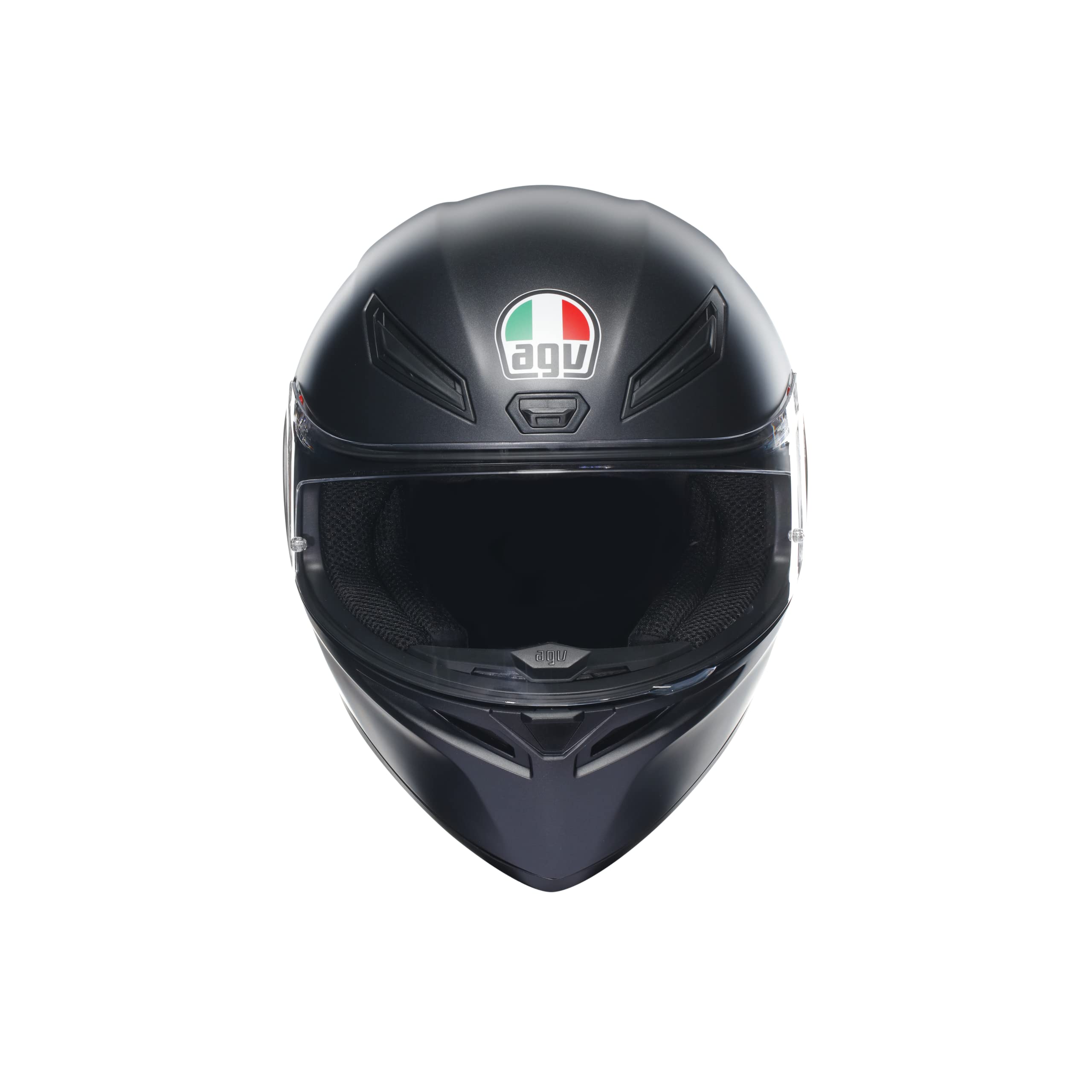 AGV - Helmet K1 S E2206, Full-face Motorbike Helmet, ECE, for Men, Racing Style with Spoiler, Air Intakes and Scratch Resistant Visor, 190° Field of View, with Intercom Ready, Black