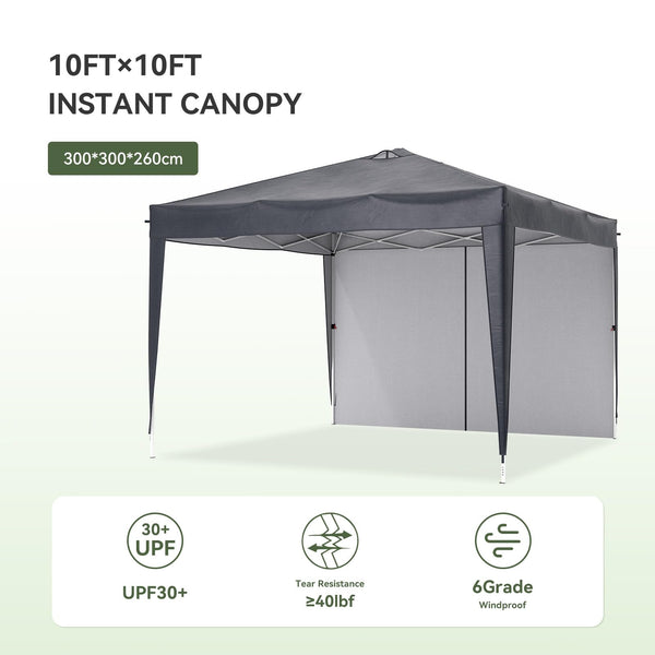 Aoxun 3m x 3m Pop Up Gazebo, Metal Frame Shelter Tent for Outdoor Garden Party, with 4 Sandbags & Carry Bag, Adjustable Height, Grey