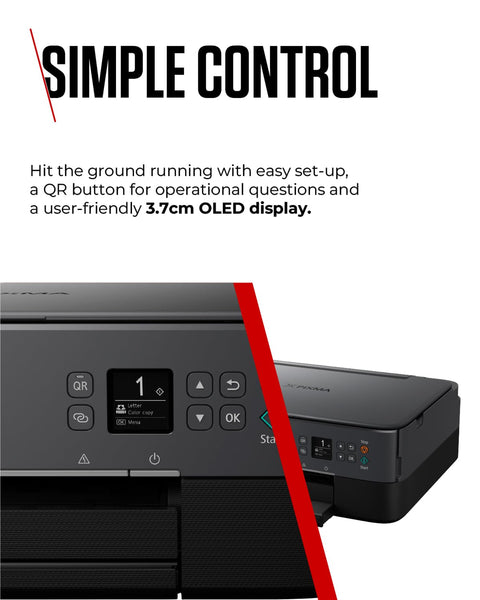 Canon PIXMA TS5350i Wireless Colour 3-in-One Inkjet Printer, Photo Paper Bundle (Black) - Compatible with PIXMA Print Plan; includes PP-201 Glossy II Photo Paper Plus, 20 sheets