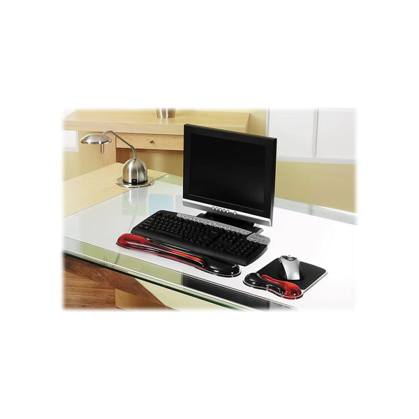 Kensington Keyboard Wrist Rest - Ergonomic duo gel wrist rest, compatible with full length / gaming keyboards for comfort when at computer, laptop, office, PC, home - Red/Black (62398 )