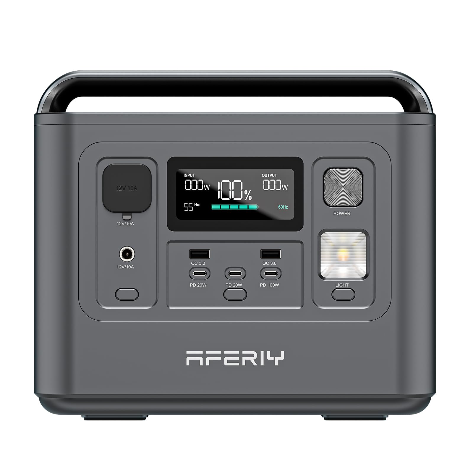 AFERIY Portable Power Station 800W, 512Wh Portable Power Station LiFePo4 Battery, 1-Hour Fast Charging, AC 220V-240V, UPS, 3500+ Charge Cycles, Solar Generator for Outdoor Camping/RV/Home Backup