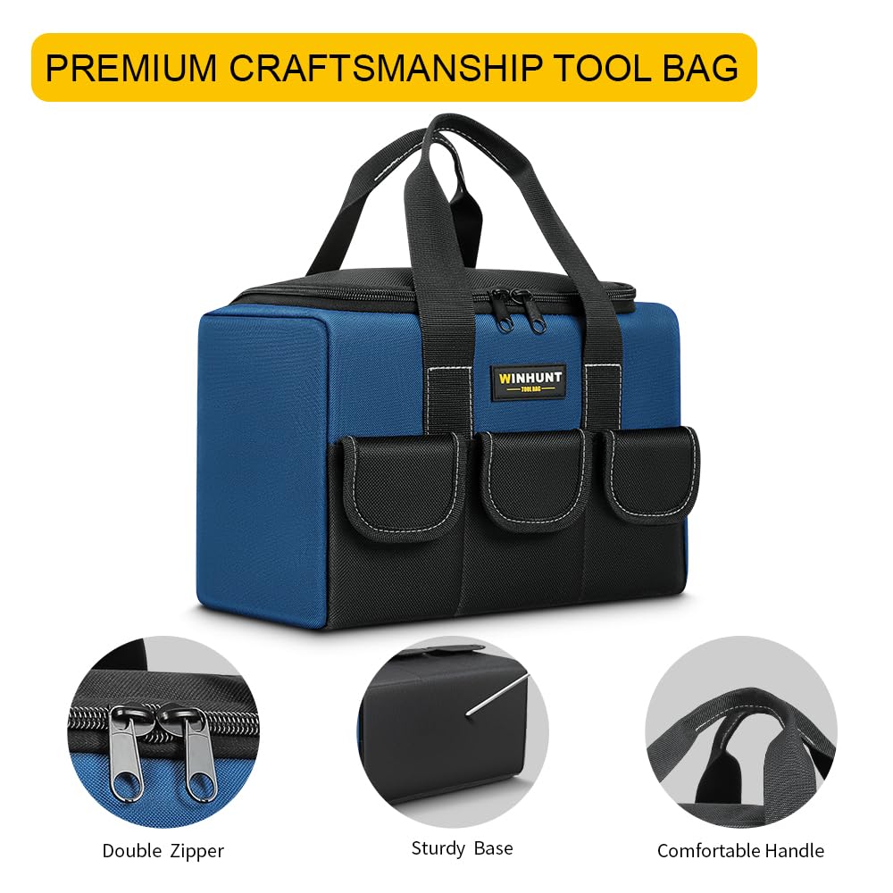 WINHUNT Tool Bag, Compact and Durable 1680 Denier Nylon, Ideal for DIY Enthusiasts and Craftsmen, Tool Organizers, Garden Tool Bag (43cm)