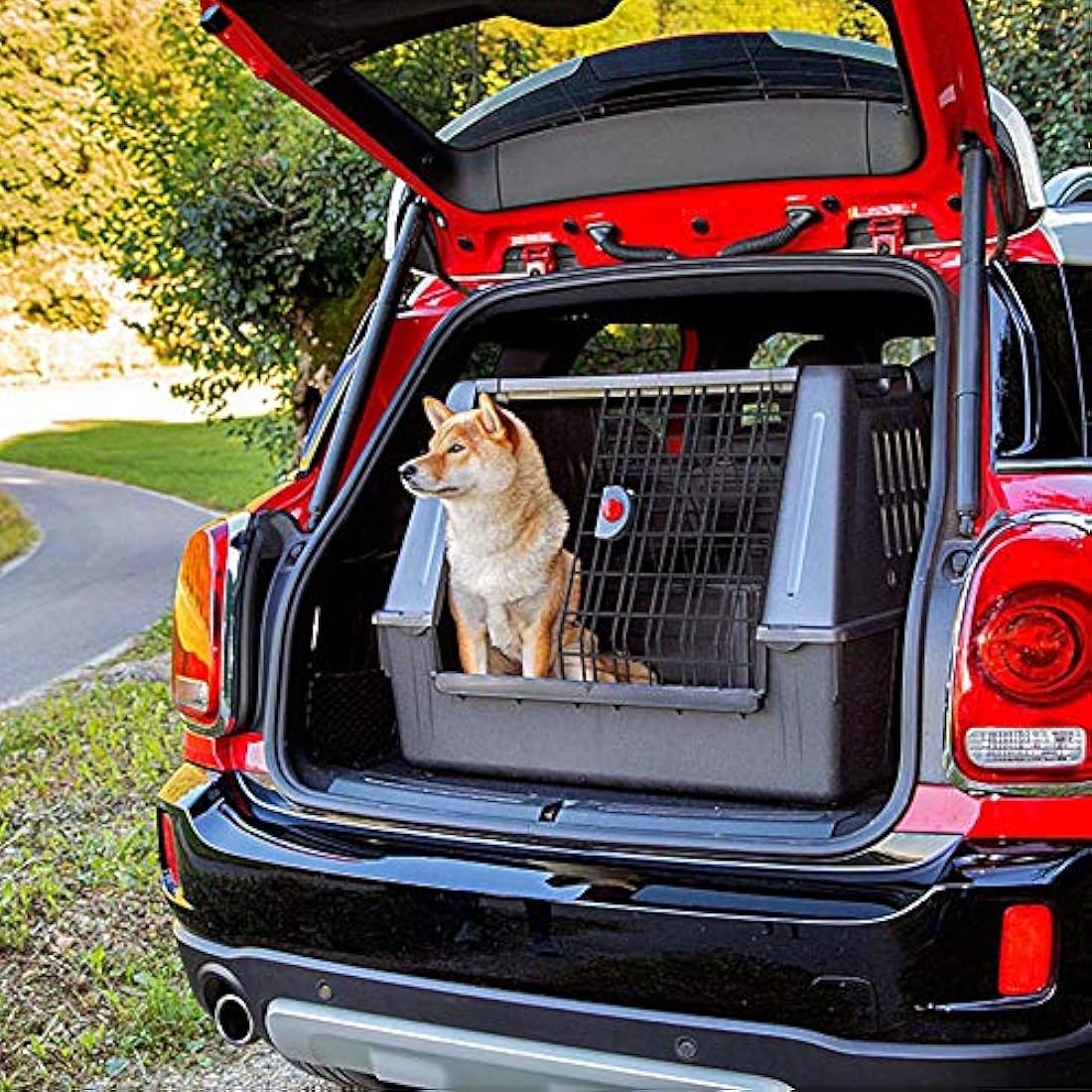 Ferplast – Atlas Car Scenic 80 – Dog Carrier – Maximum Visibility, Double Sliding Door, Draining Mat – 82 x 51 x 61 cm – Max 20 kg