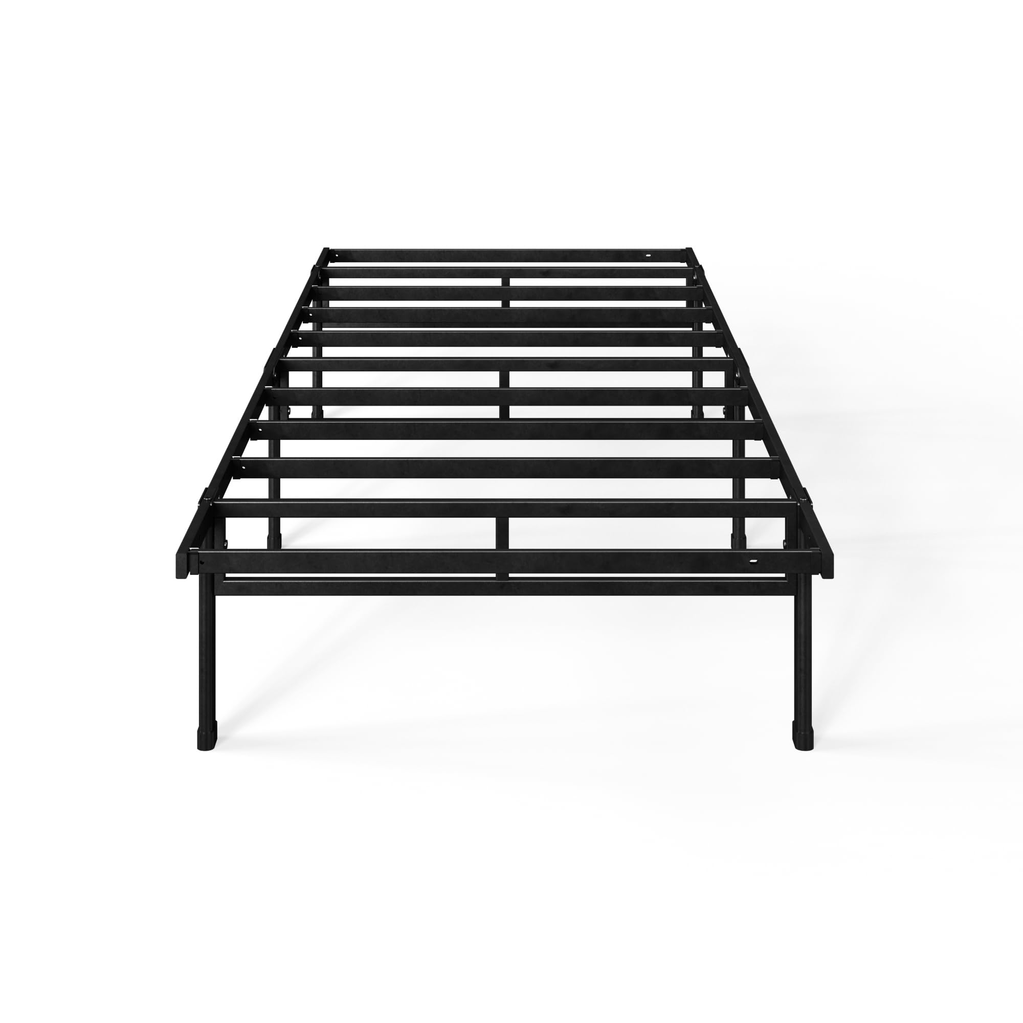 ZINUS Justin Double Bed frame - Bed 135x190 cm - 36cm Height - Metal bed frame with Underbed storage and steel slat support - Black