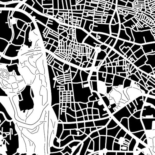 Jerusalem Paper Cut Map White 30x30 cm Paper Art