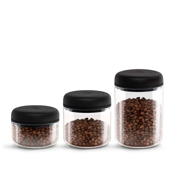 Fellow Atmos Vacuum Canister for Coffee & Food Storage - Airtight Sealed Container, Clear Glass, Small Coffee Bean Storage, 0.4 Litre Jar