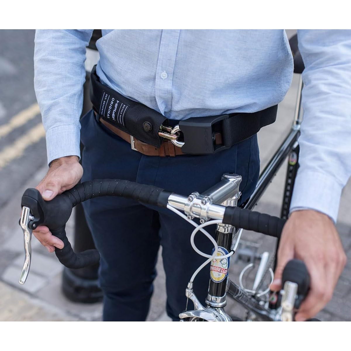 Hiplok Original Bike Chain with Lock - Black. 85cm with Stainless Steel Bicycle Chain Lock. 3 Keys + 10 Year Warranty. Sold Secure Silver Bike Lock