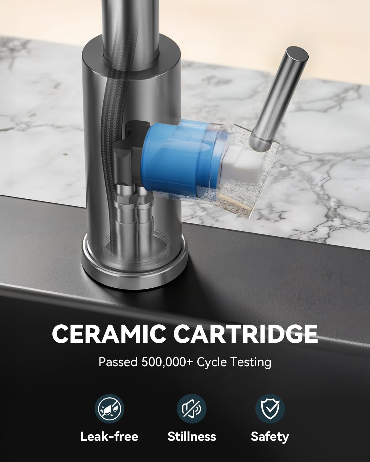 Warmiehomy 5 Modes Kitchen Taps Mixer with Pull Out Spray,High Arc 360° Swivel Dual Spout Pull Down Stainless Steel Kitchen Sink Taps,Brushed Nickel