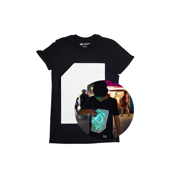 Illuminated Apparel Interactive Glow in The Dark T-Shirt - Fun for Birthday Parties & Festivals - Light up The Night