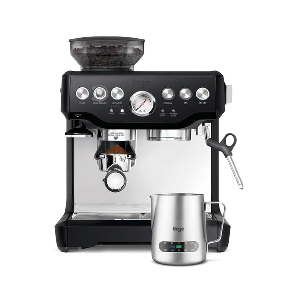 Sage - The Barista Express - Bean to Cup Coffee Machine with Grinder and Milk Frother, Black Gloss
