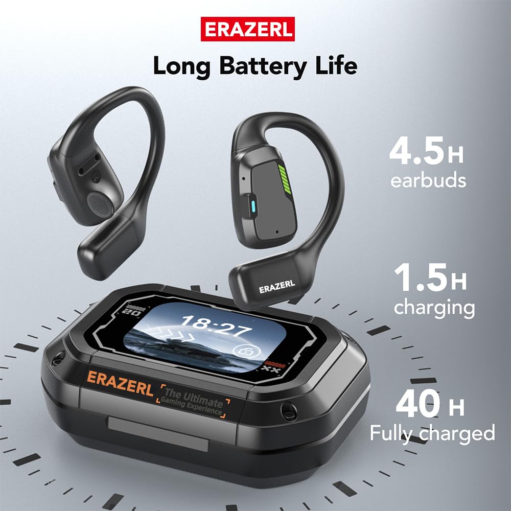 XP6 AI Translator Earbuds, Real time Translation Open Earbuds with Bluetooth 5.4 150 Languages and Spoken Translation with oled HD Display, Suitable for Android&IOS, Perfect Travel Companion