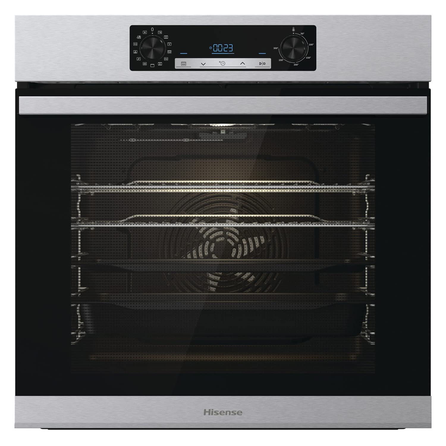 Hisense BI64211PB 77 Litre Built In Electric Single Oven With Pyrolytic Cleaning, Pizza Mode, Multiphase Cooking- Black 22x23x23 inches (LxWxH) - A+ Rated, Extra Large