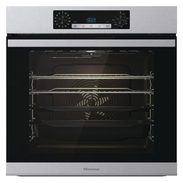 Hisense BI64211PB 77 Litre Built In Electric Single Oven With Pyrolytic Cleaning, Pizza Mode, Multiphase Cooking- Black 22x23x23 inches (LxWxH) - A+ Rated, Extra Large