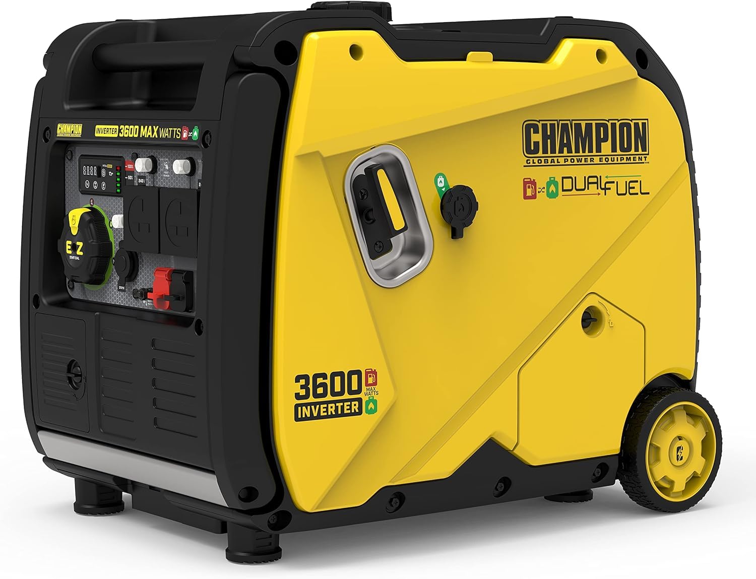 Champion Power Equipment 92001i 2200 Watt LPG Dual Fuel Portable Inverter Generator - 80cc Engine, 4.1L, Petrol or Propane - Lightweight, True Sine Wave, EZ Start, Fuel Fill Assist LED, Ultra Quiet