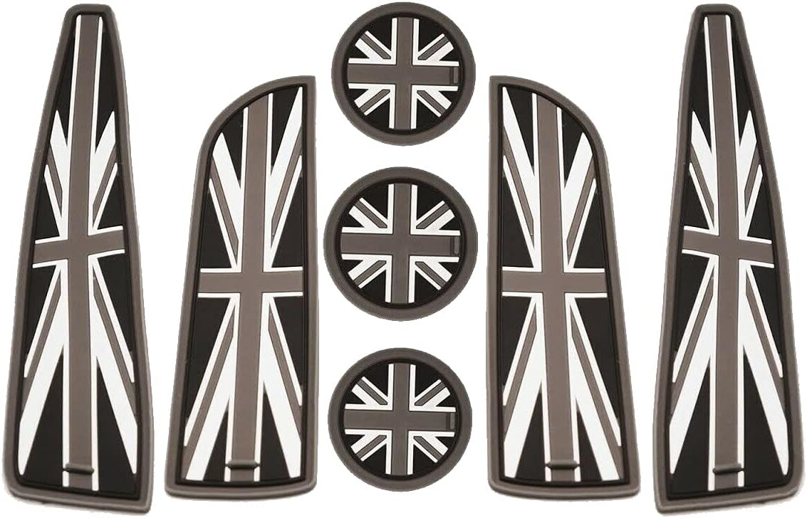 Gazoz Performance (7) Union Jack UK Flag Coaster Cup Holder Door Mats For 07-13 R56