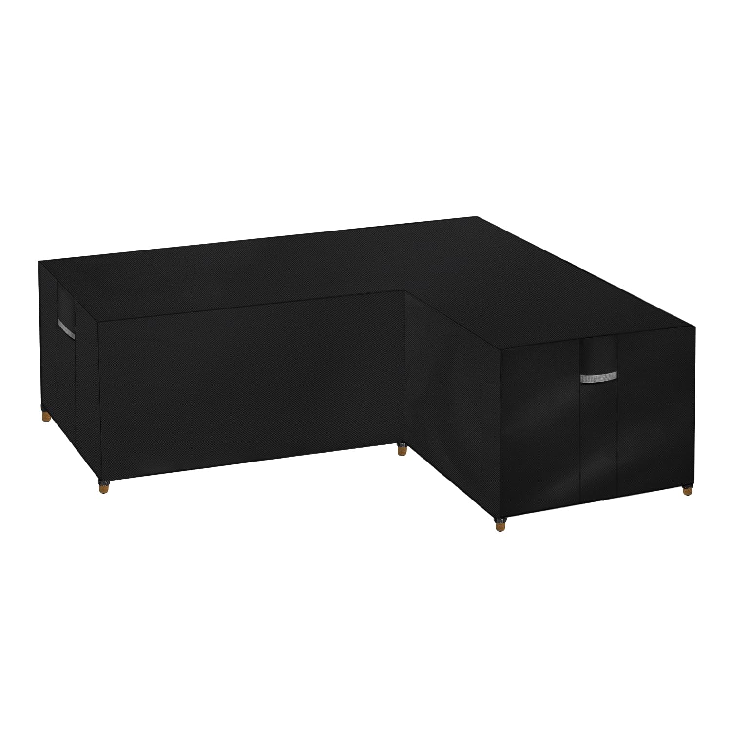 Dokon L-Shape Garden Furniture Covers Waterproof Heavy Duty 600D Oxford Fabric Windproof Anti-UV Outdoor Rattan Corner Sofa Cover with Air Vent, Patio