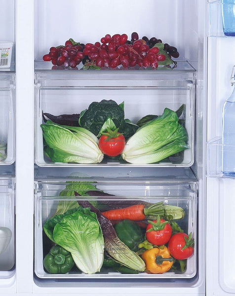 Hoover H-FRIDGE 500 MAXI Freestanding American Fridge Freezer with Water Dispenser, Side by Side, Total No Frost Technology, E Class, 532L Total Capacity, Inox, 91x67x177 cm - HHSBSO6174XWDK-1