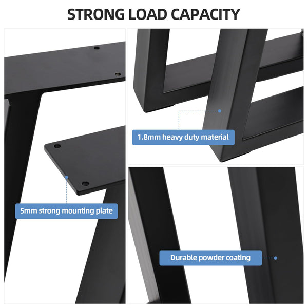 INMOZATA Table Legs Set of 2, Heavy Duty Industrial Trapezoid DIY Furniture Legs Coffee Table Legs with Screws for DIY Table Desk Breakfast Bar Stand Bench (W70cm X H90cm)