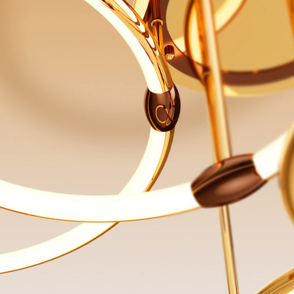 EIDEARAY LED Ceiling LightModern Nest Design Ceiling Lamp Dimmable with Remote Control Lamp Golden Ring Ceiling Lighting Apply Living Room Kitchen