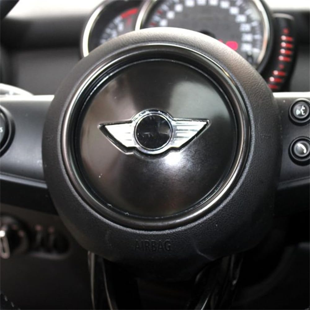 ABS Plastic Steering Wheel Decoration Trim Cover Sticker Shell for Mini Cooper F54 Clubman F55 Hardtop F56 Hatchback F57 Convertible F60 Countryman 2014~2020 (Union Jack Gray)