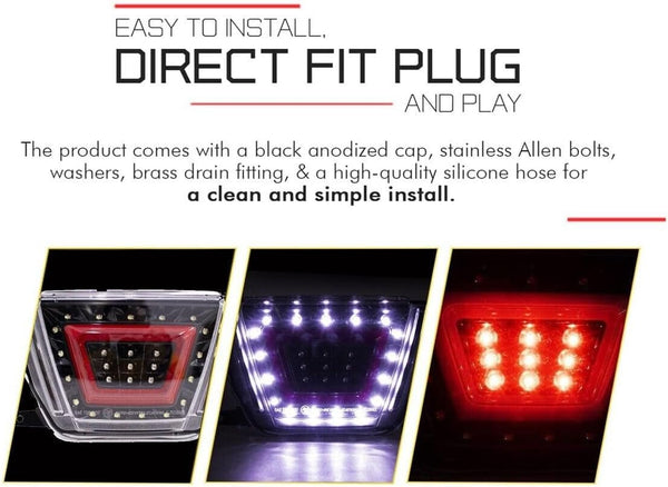 Exterior Lights Accessories - F1 Style 4th Functions as Reverse/Brake/Running light Fog Light Bumper Kit Multifunction Red Compatible With 2020+ Supra with Black Base/Clear lens/Red Bar