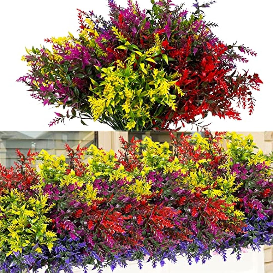 16 Bundles Outdoor Artificial Flowers Artificial Lavender Flowers Uv Resistant Plastic Faux Flowers For Room Decor Hanging Plants Home Indoor Outdoor And Garden Decor (Mixed Color)