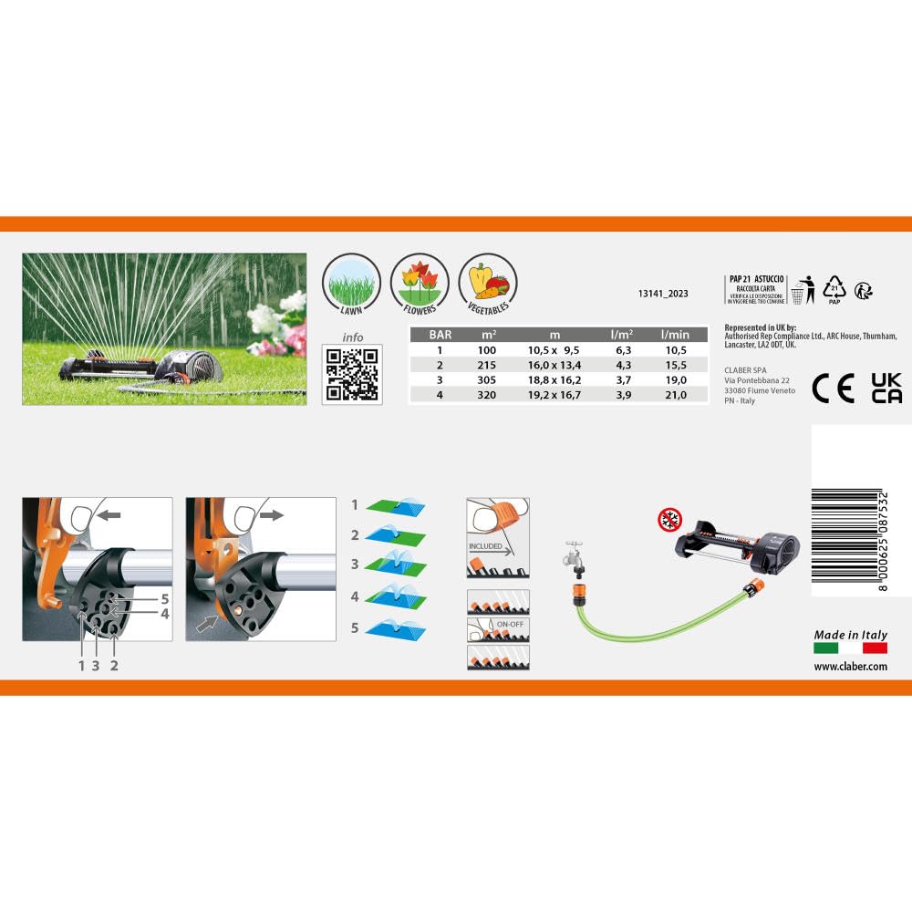 IRRIGATORI Swinging Claber Compact-20 MQ.320