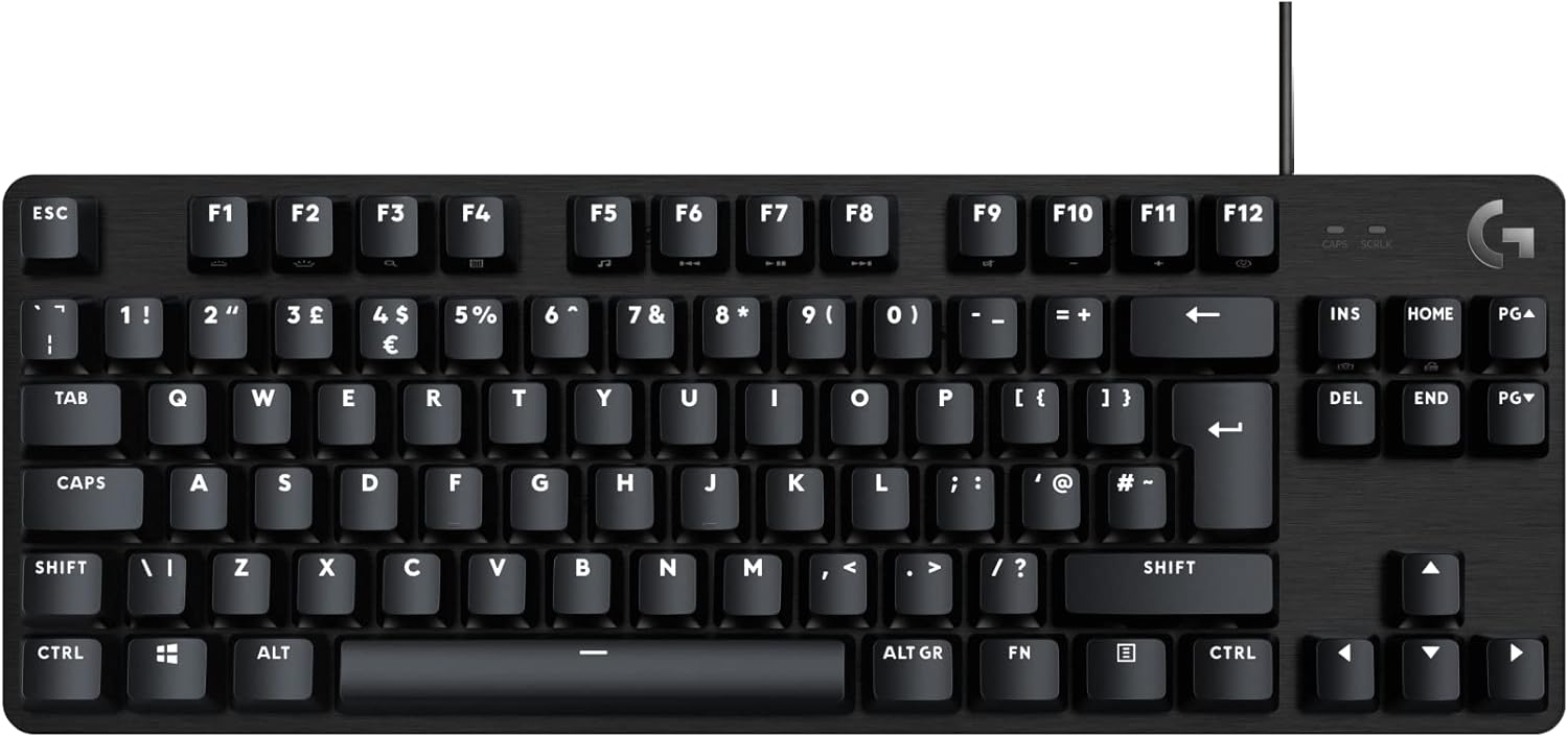 Logitech G413 TKL SE Mechanical Gaming Keyboard - Compact Backlit Keyboard with Tactile Mechanical Switches, Anti-Ghosting, Compatible with Windows, macOS, QWERTY UK English Layout - Black