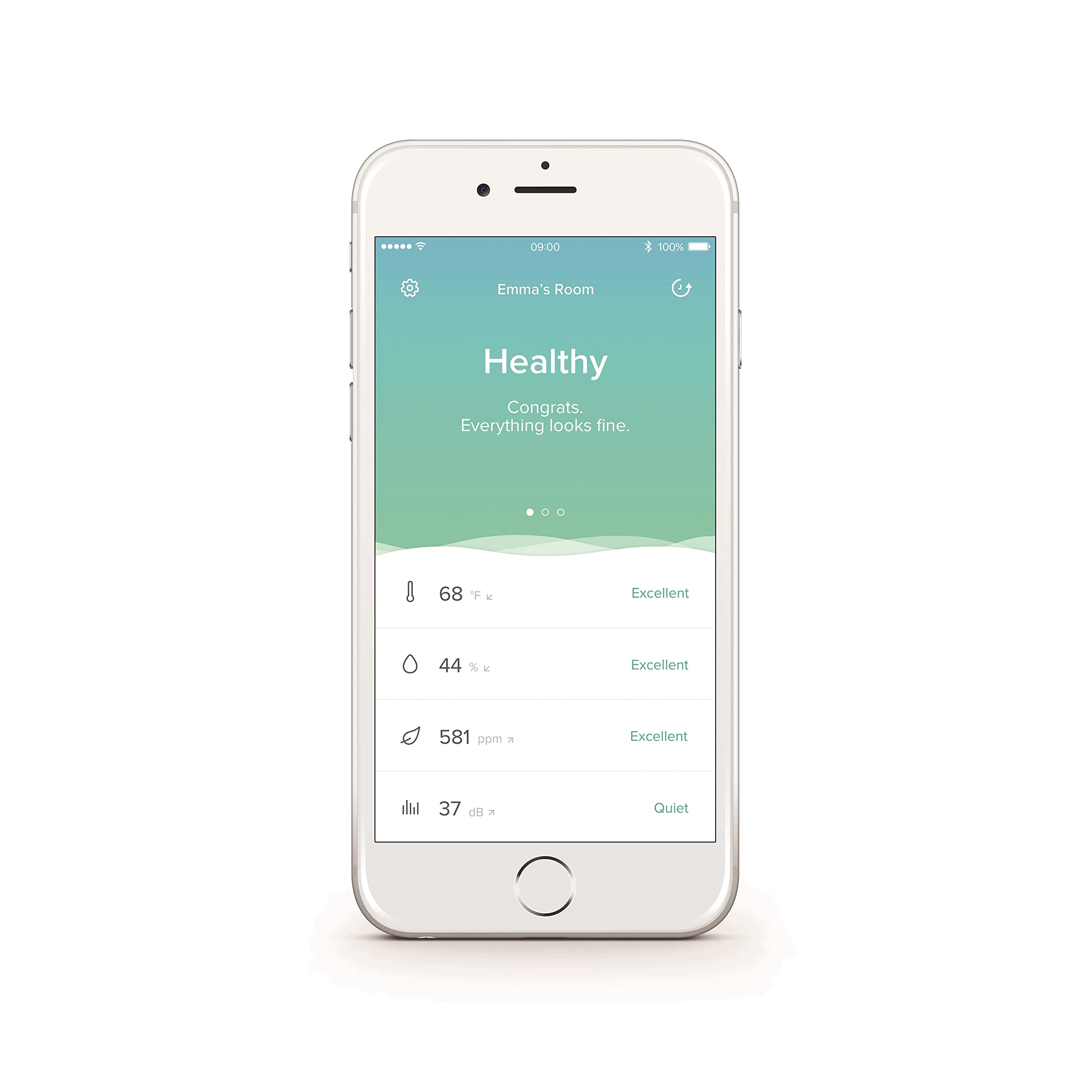 Indoor Air Quality Monitor, Temperature, Humidity, Noise and Co2 Sensors, Healthy Home Coach - Netatmo