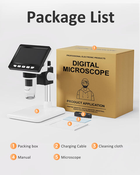 Coin Microscope-LCD Digital Microscope 500X, 1080P Coin Magnifier for Error Coins with 8 Adjustable LED Lights, PC View, Compatible with MacOS Windows-Black