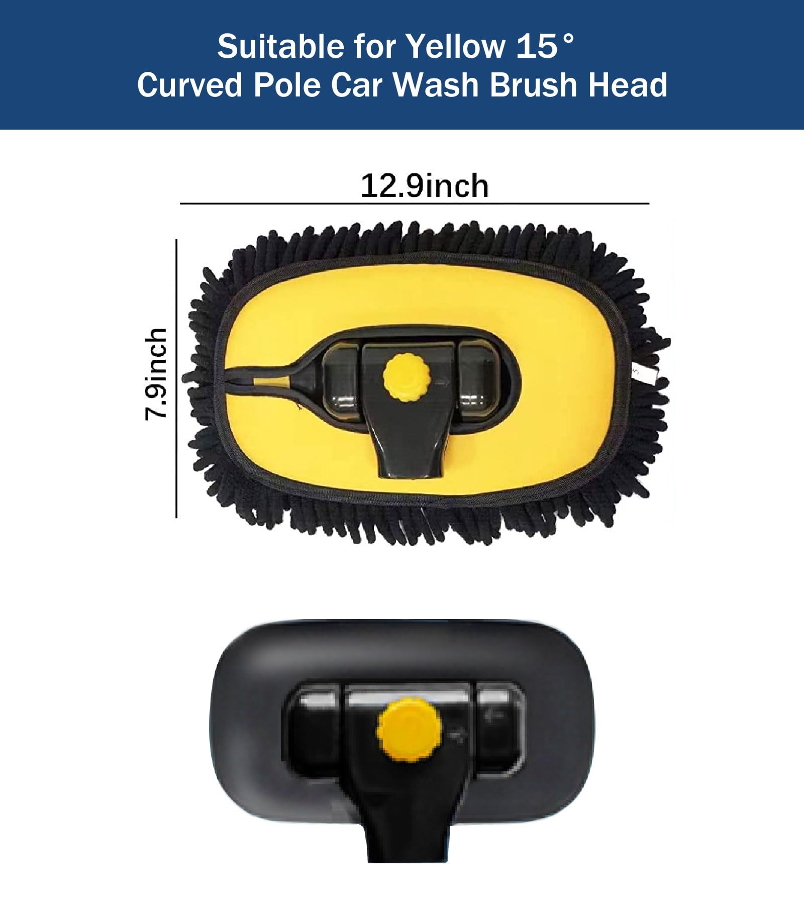 YeewayVeh Car Wash Brush, 43" Extendable Car Wash Brush Mop with Long Handle, 15 Degree Curved Soft Car Cleaning Brush kit with Extra Microfiber Brush Head for Truck SUV Cleaning, Orange