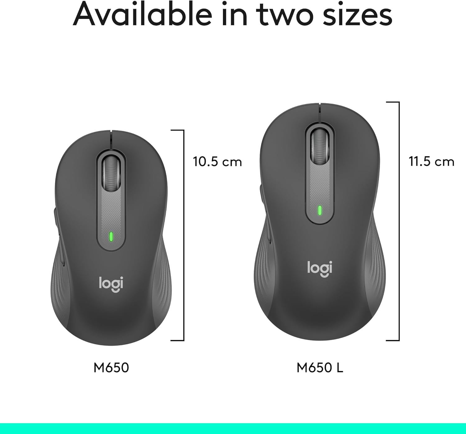 Logitech Signature M650 Wireless Mouse - For Small to Medium Sized Hands, 2-Year Battery, Silent Clicks, Customisable Side Buttons, Bluetooth, for PC/Mac/Multi-Device/Chromebook - Graphite