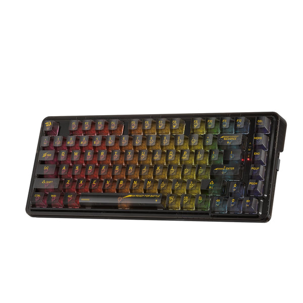 Redragon K649 PRO 78% Wireless Gasket RGB Gaming Keyboard, 3-Modes 82 Keys Full-Transparent Hot-Swap Compact Mechanical Keyboard w/Upgraded Socket, Sound Absorbing Foams, Translucent Custom Switch