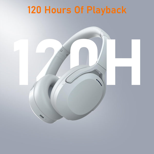 Rebocico Active Noise Cancelling Headphones, Wireless Bluetooth Over-Ear Headphone with Microphone,120H Playtime, Foldable Overhead Headphones with Deep Bass, Fast Charging for Home Travel Office