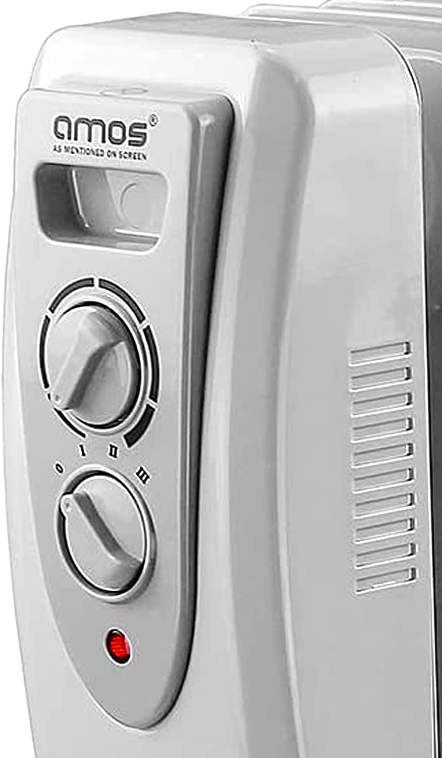 AMOS 1500W Electric Oil Filled Radiator Heater 7-Fin Portable Thermostat Heating Appliance with 3 Heat Settings, Safety Shut Off, and Power Indicator Light