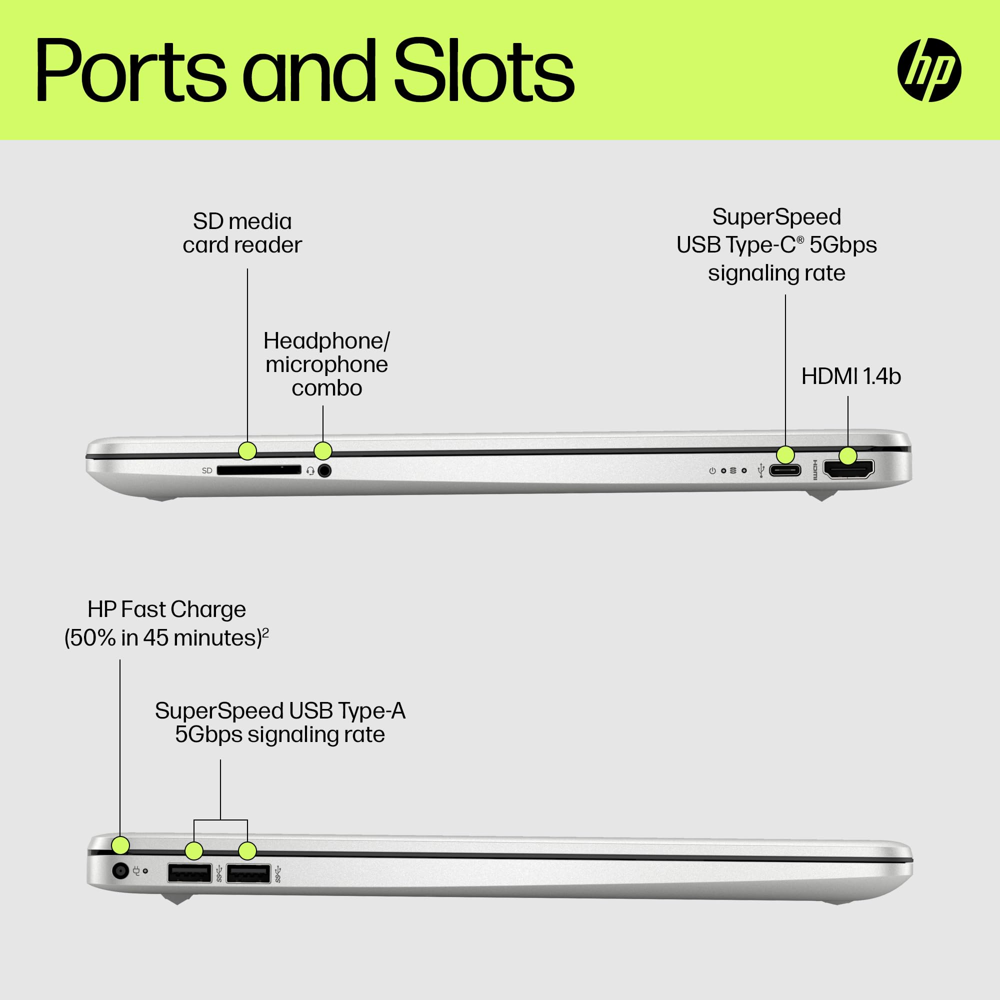 HP 15.6" Laptop | AMD Ryzen 3 7320U Processor | 8 GB RAM | 256 GB SSD | AMD Radeon Graphics | FHD Display | Up to 11hrs 15 mins battery | Win 11 | Dual Speakers | Jet Black | 15-fc0038sa