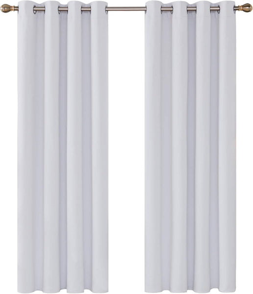 Deconovo Blackout Curtains Eyelet Super Soft Thermal Insulated Ring Top Blackout Curtains for Nursery 46 x 54 Drop Inch Dark Grey 2 Panels