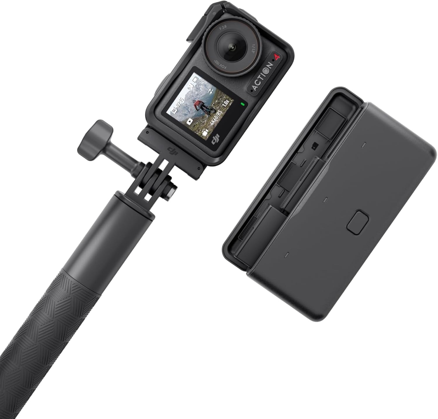 DJI Osmo Action 4 Essential Combo, Action Camera 4K/120fps with a 1/1.3-Inch Sensor, Stunning Low-Light Imaging Underwater Camera, 10-bit & D-Log M Color Performance Vlogging Camera, 1770mAh Battery