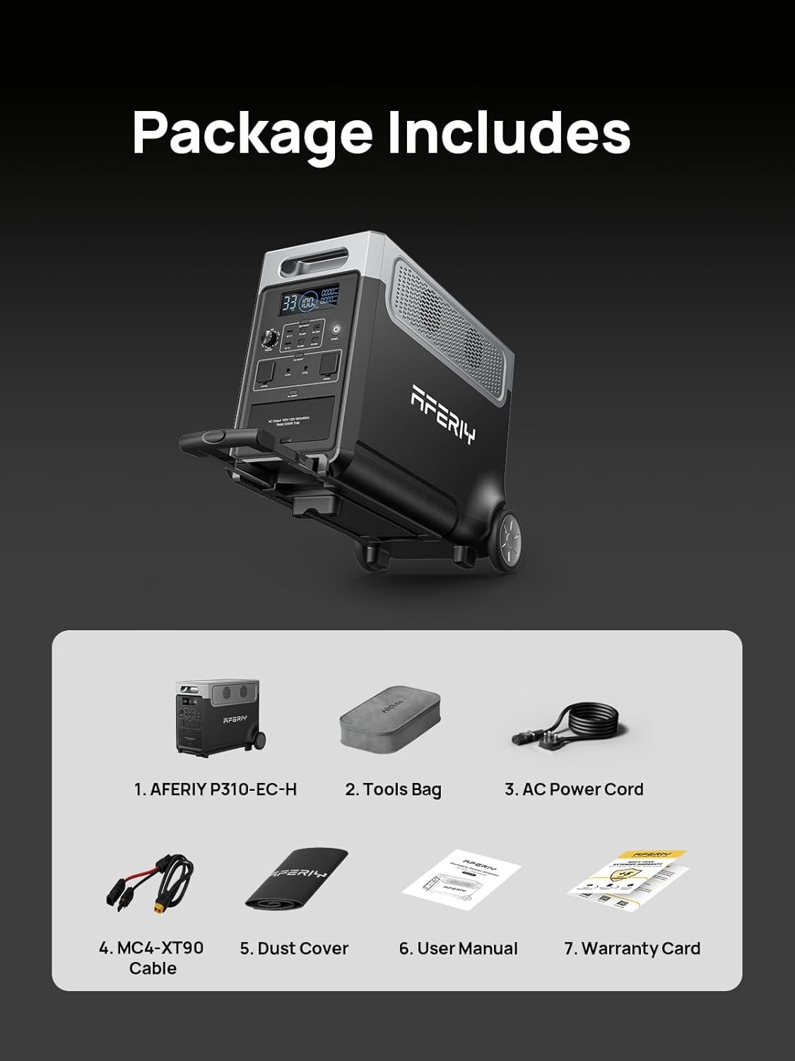 AFERIY Portable Power Station 3600W 3840Wh with 3.8-11.5kWh Expandable Capacity, Electric Generator LiFePO4 as Backup Battery, 220V-240V, EPS, UPS, BMS, Solar Generator for Home, Camping, Travel