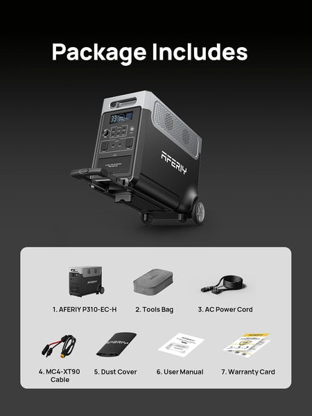 AFERIY Portable Power Station 3600W 3840Wh with 3.8-11.5kWh Expandable Capacity, Electric Generator LiFePO4 as Backup Battery, 220V-240V, EPS, UPS, BMS, Solar Generator for Home, Camping, Travel