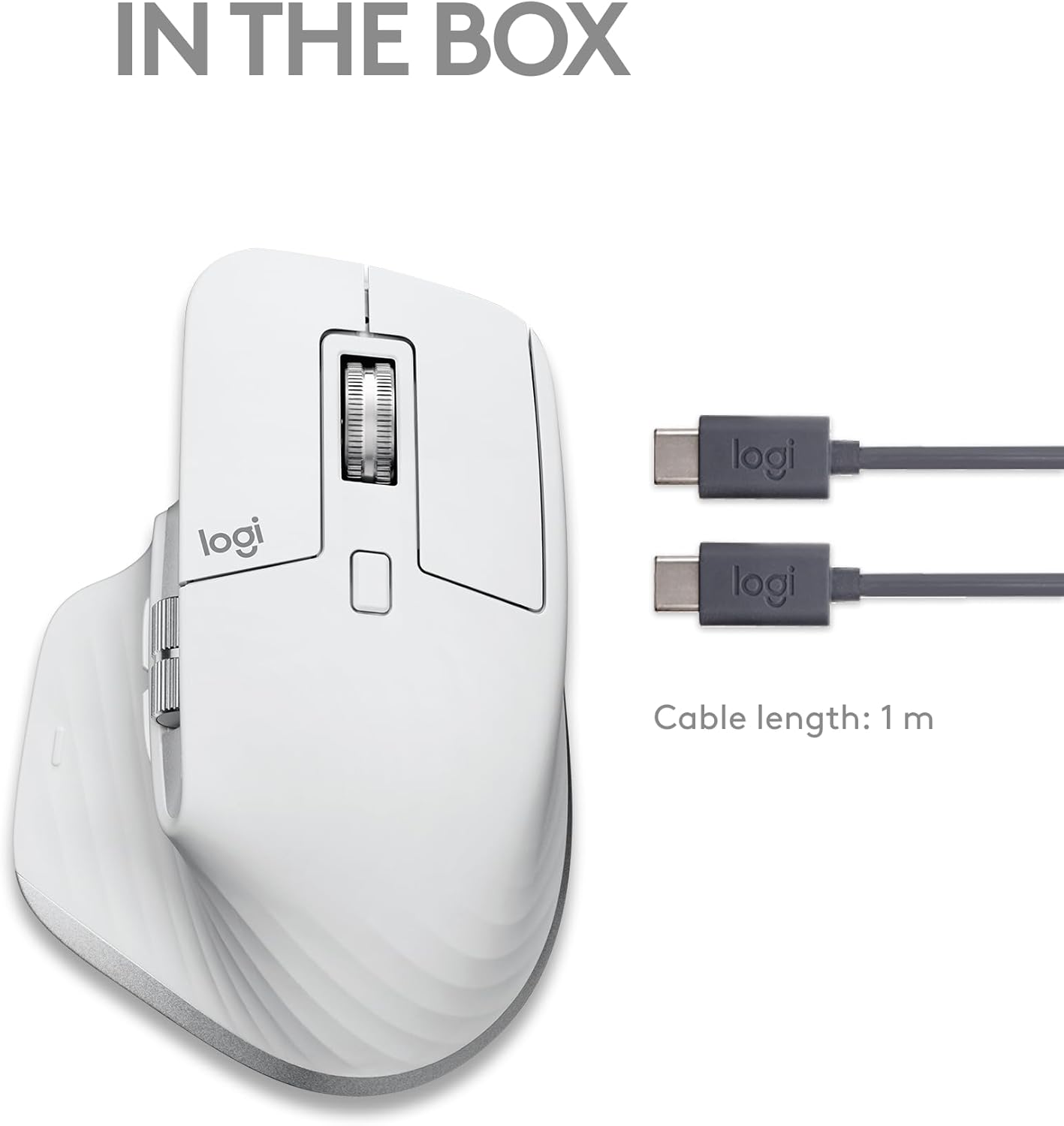 Logitech MX Master 3S for Mac - Wireless Bluetooth Mouse with Ultra-fast Scrolling, Ergo, 8K DPI, Quiet Clicks, Track on Glass, Customisation, USB-C, Apple, iPad - Pale Grey