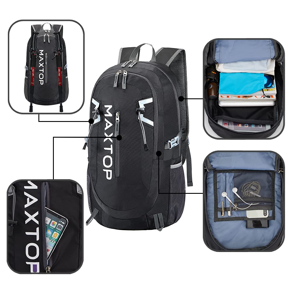 MAXTOP 40L Ultra Lightweight Packable Backpack Foldable Rucksack Water Resistent For Men Women Kids Outdoor Camping Hiking Travel Daypack Handy Durable