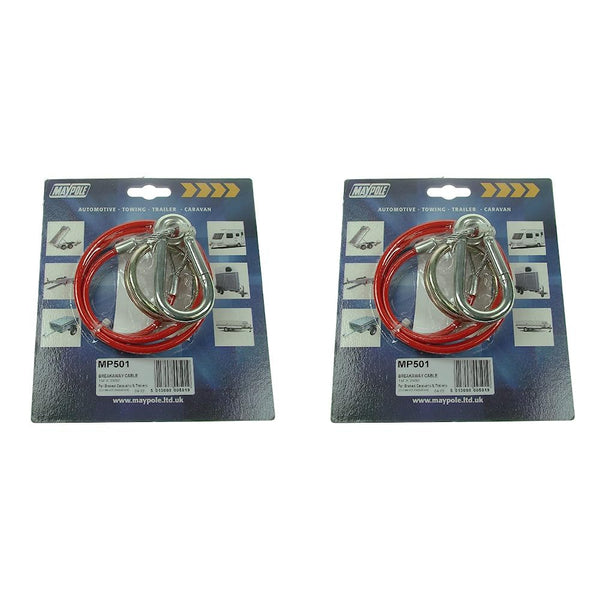 Maypole 1m x 3 mm Red PVC Breakaway Cable For Braked Trailers and Caravans