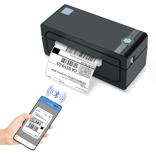 JADENS Bluetooth Thermal Label Printer, 4x6 Shipping Label Printer for Shipping Packages 203DPI, 1.57"-4.1" Printing Size Compatible with Hermes, Royal Mail, Amazon, Shopify