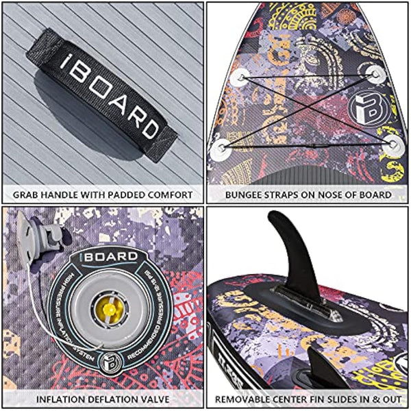 iBOARD Inflatable Paddle Board |SUP Board Stand Up Paddleboarding| 11′×32″×6″ Thick|All Accessories Inside