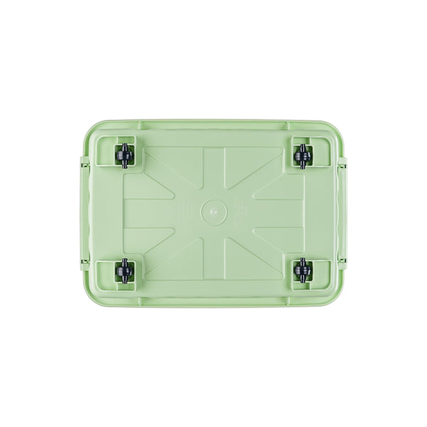 Cetomo 35L*3 Storage Boxes with Wheels, Plastic Storage Box with Lid, Latching Buckles, Click Closure, Stackable, Nesting, Durable Organizer for Home