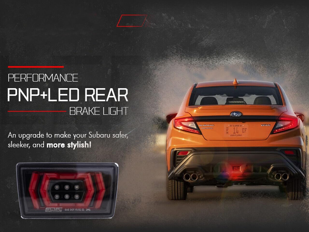 GAZOZ PERFORMANCE F1 Style 4th Brake/Fog Light Kit Rear Bumper - Plug and Play Brake Light Compatible with 2022-2024 Subaru WRX VB - Clear Lens Red Bar - Functions as Tail Lamp & Brake Lamp